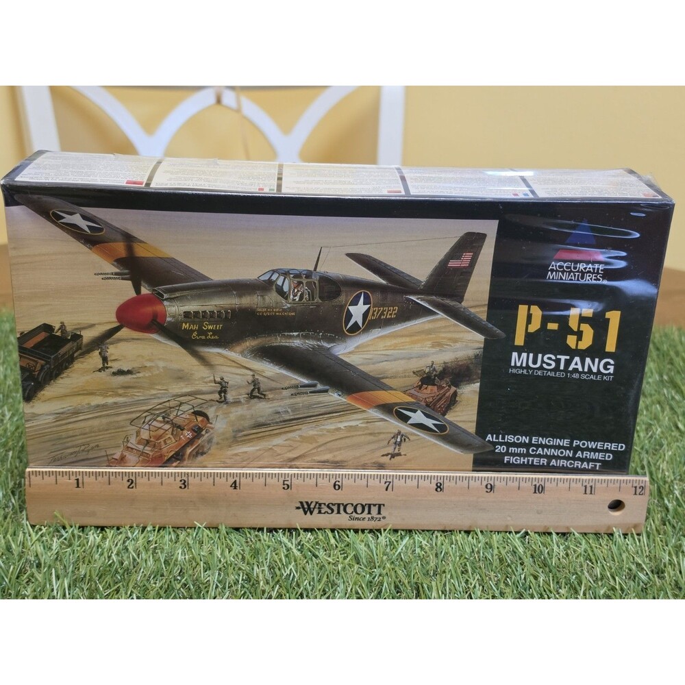 Vtg Accurate Miniatures P-51 Mustang  Highly Detailed 1:48 Model Kit New Sealed - Picture 3 of 12